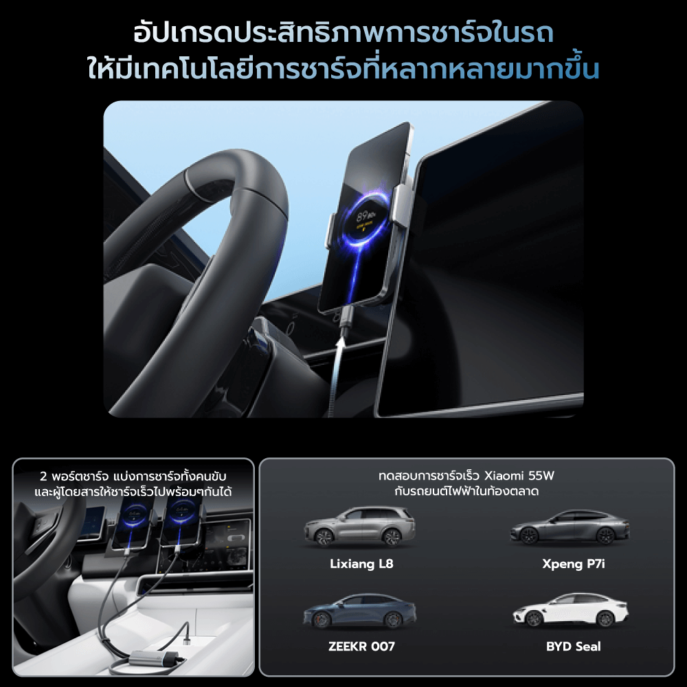 สายชาร์จเร็ว CUKTECH รุ่น C2C515 AI CHARGING สีดำ 2 พอร์ต USB-C ยาว 1.35 เมตร (เทคโนโลยีชาร์จเร็ว PD3.0 PPS)_7